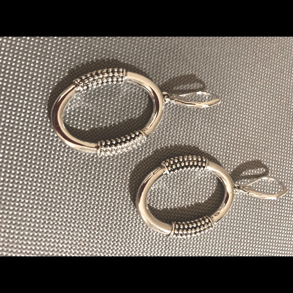 EARRINGS SILVER TONE. EYE CATCHING.
